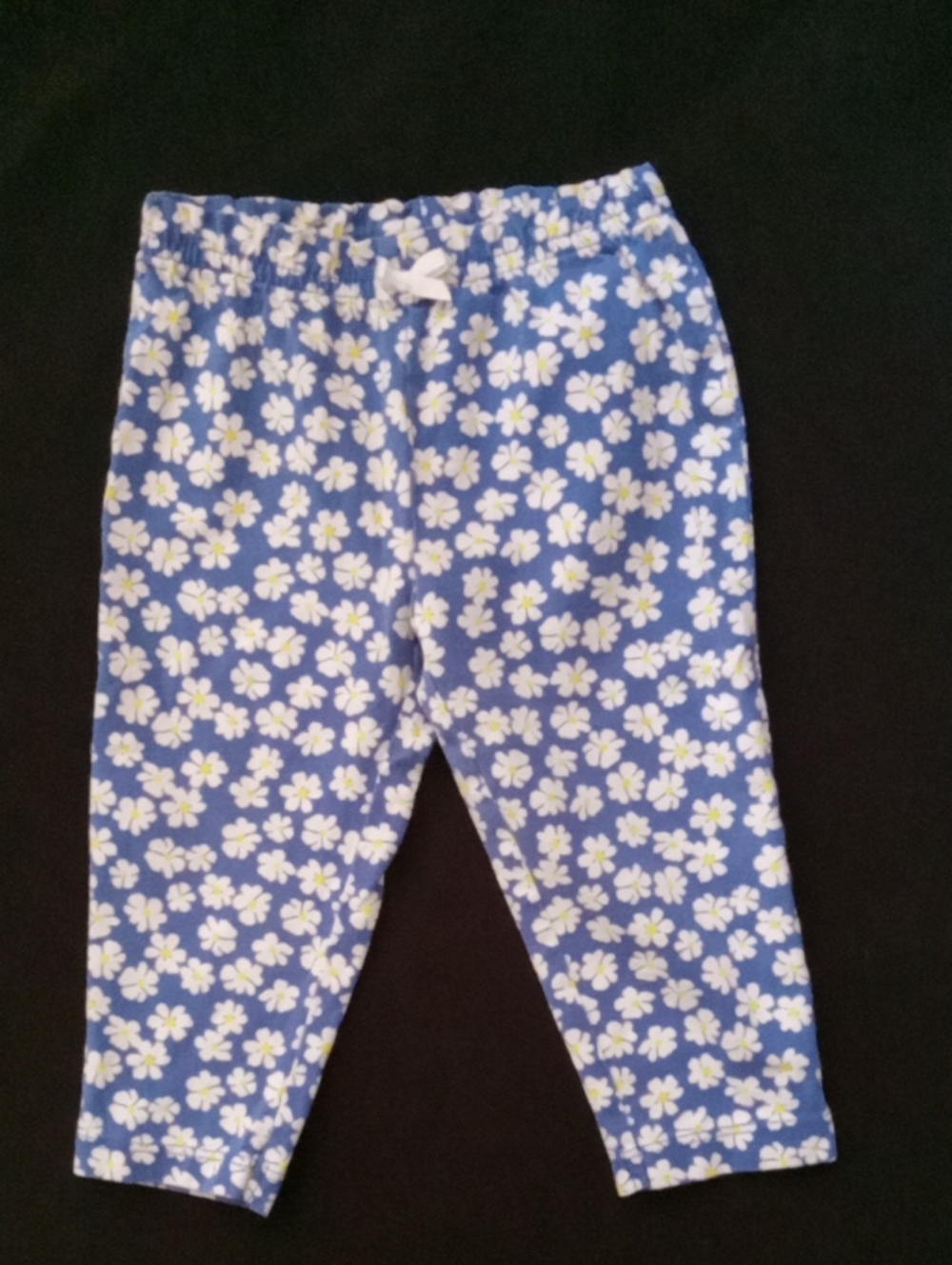 Carter's Blue Floral Bottoms with White & Yellow Flowers